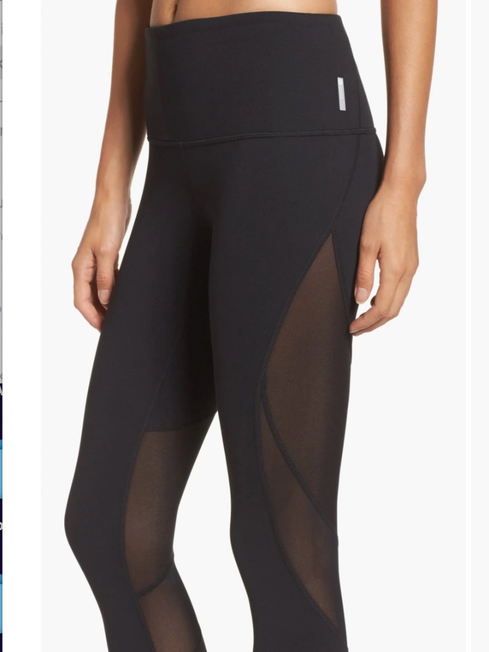 Zella Black High-Rise Leggings with Mesh Panels